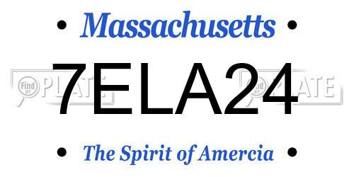 7ELA24 Massachusetts License Plate