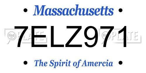 7ELZ971 Massachusetts License Plate