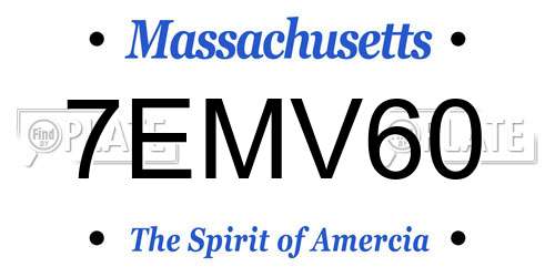 7EMV60 Massachusetts License Plate
