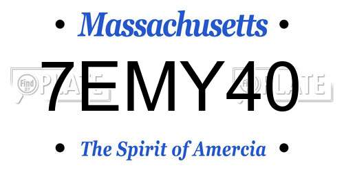 7EMY40 Massachusetts License Plate