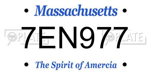 7EN977 Massachusetts License Plate