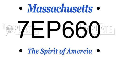 7EP660 Massachusetts License Plate