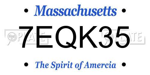 7EQK35 Massachusetts License Plate