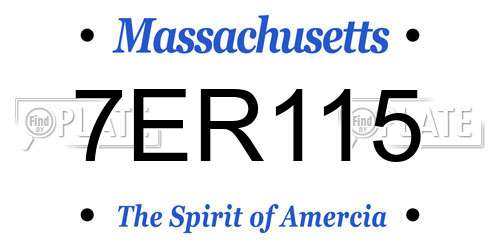 7ER115 Massachusetts License Plate