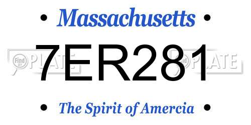 7ER281 Massachusetts License Plate