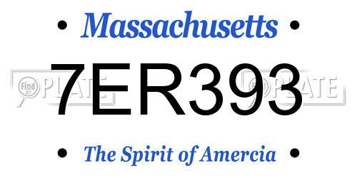 7ER393 Massachusetts License Plate