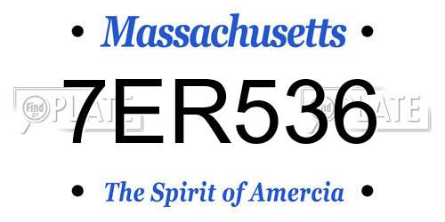 7ER536 Massachusetts License Plate