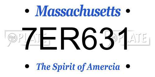 7ER631 Massachusetts License Plate