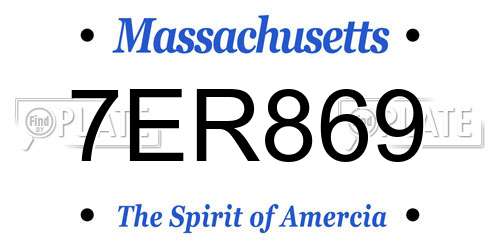 7ER869 Massachusetts License Plate