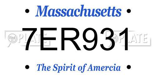 7ER931 Massachusetts License Plate