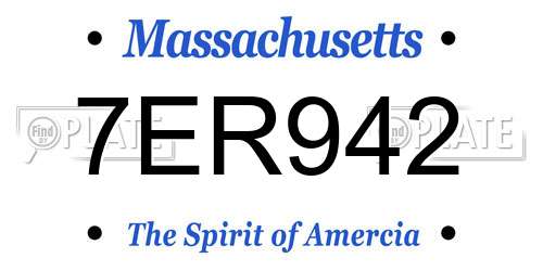7ER942 Massachusetts License Plate