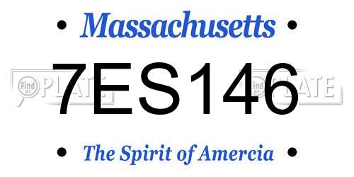 7ES146 Massachusetts License Plate