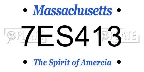 7ES413 Massachusetts License Plate
