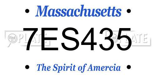 7ES435 Massachusetts License Plate