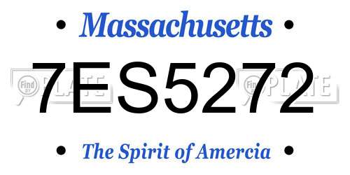 7ES5272 Massachusetts License Plate