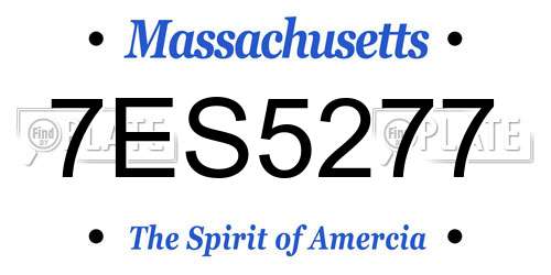 7ES5277 Massachusetts License Plate