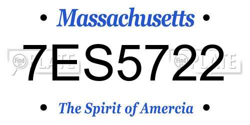 7ES5722 Massachusetts License Plate