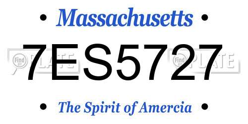 7ES5727 Massachusetts License Plate