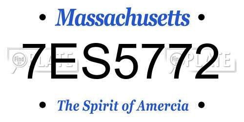 7ES5772 Massachusetts License Plate