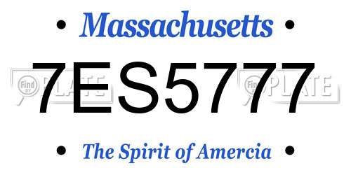 7ES5777 Massachusetts License Plate