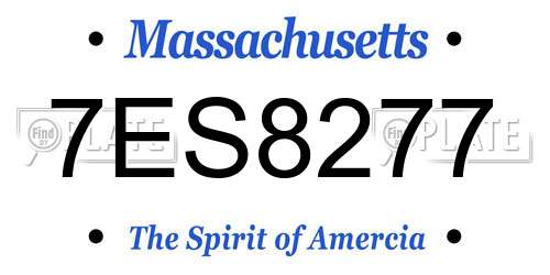 7ES8277 Massachusetts License Plate