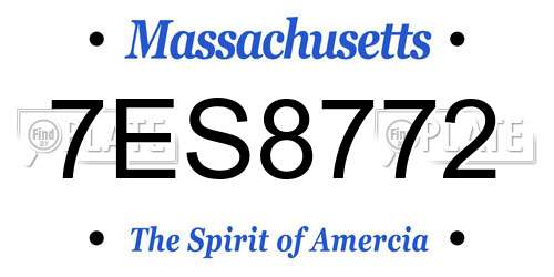 7ES8772 Massachusetts License Plate
