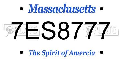 7ES8777 Massachusetts License Plate