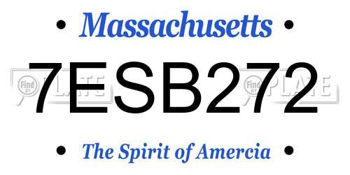 7ESB272 Massachusetts License Plate