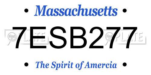 7ESB277 Massachusetts License Plate