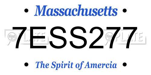 7ESS277 Massachusetts License Plate