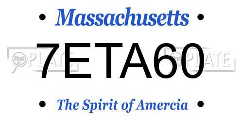 7ETA60 Massachusetts License Plate
