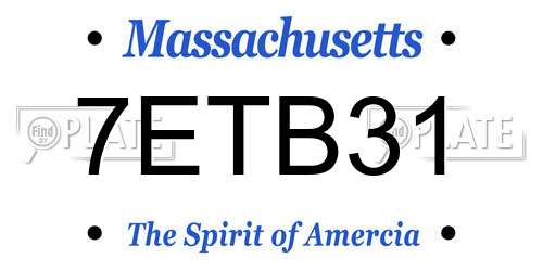 7ETB31 Massachusetts License Plate