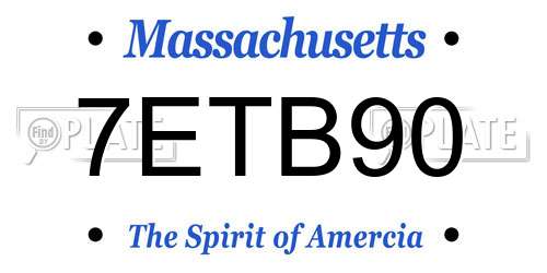 7ETB90 Massachusetts License Plate