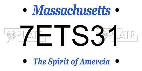 7ETS31 Massachusetts License Plate
