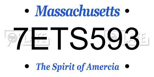 7ETS593 Massachusetts License Plate