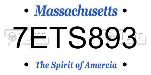 7ETS893 Massachusetts License Plate