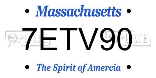 7ETV90 Massachusetts License Plate