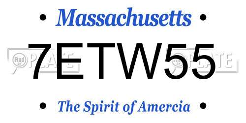 7ETW55 Massachusetts License Plate