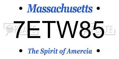 7ETW85 Massachusetts License Plate
