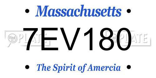 7EV180 Massachusetts License Plate