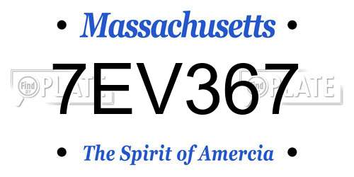 7EV367 Massachusetts License Plate