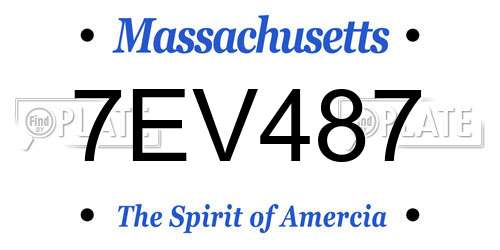 7EV487 Massachusetts License Plate