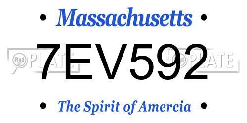 7EV592 Massachusetts License Plate