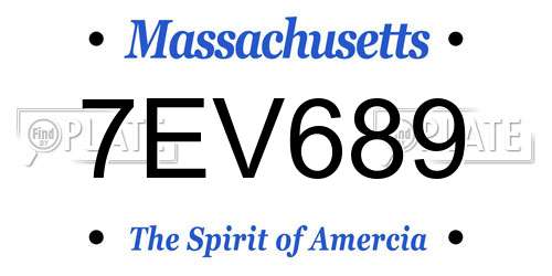 7EV689 Massachusetts License Plate