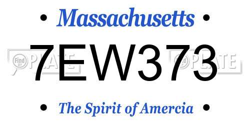 7EW373 Massachusetts License Plate