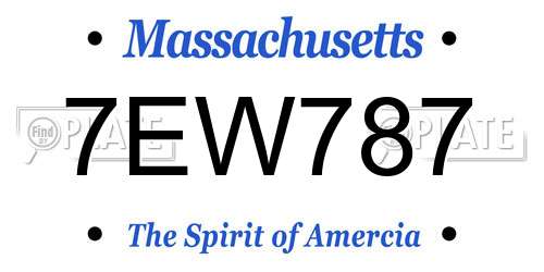 7EW787 Massachusetts License Plate