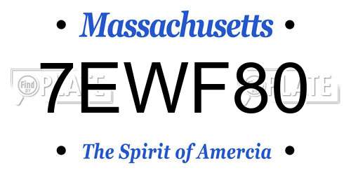 7EWF80 Massachusetts License Plate