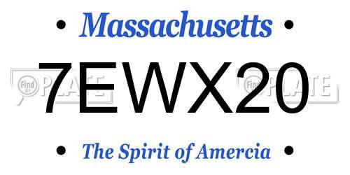 7EWX20 Massachusetts License Plate