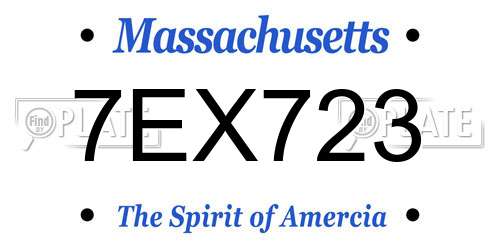 7EX723 Massachusetts License Plate