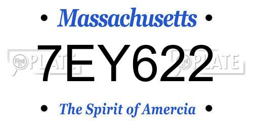 7EY622 Massachusetts License Plate